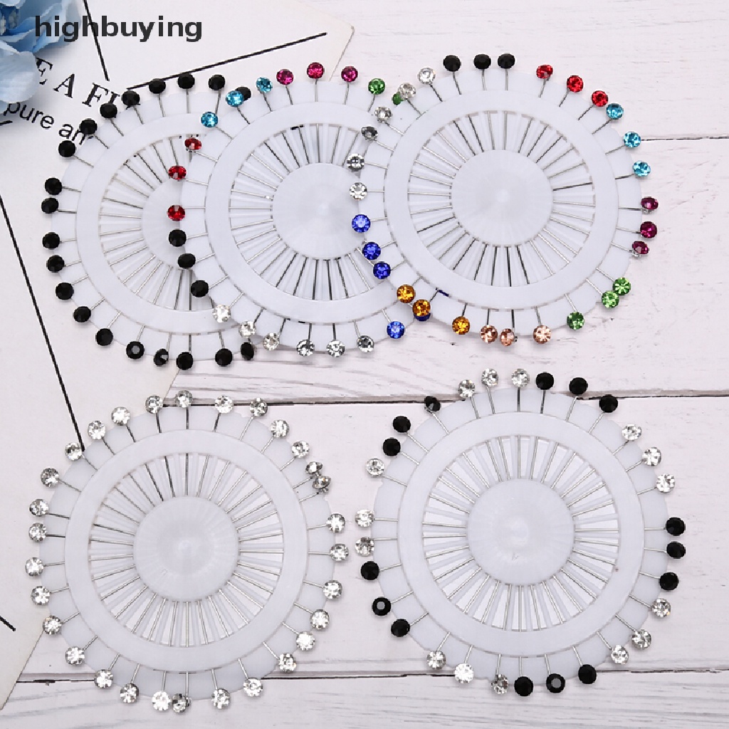 Hbid 30Pcs / Set Bros Pin Kristal Warna-Warni Untuk Membuat Dress / Hijab