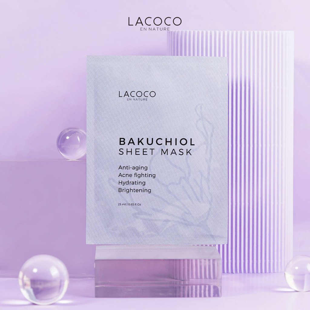 [NEW] LACOCO Bakuchiol Sheet Mask - Masker Pemutih Wajah &amp; Penghilang Jerawat Membandel