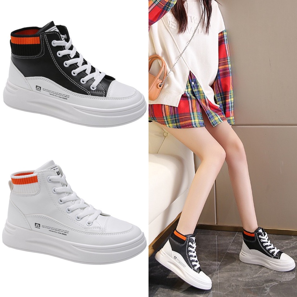 AVANCEID 1883 Sepatu Sneakers Boots Wanita Docmart Putih Hitam Import