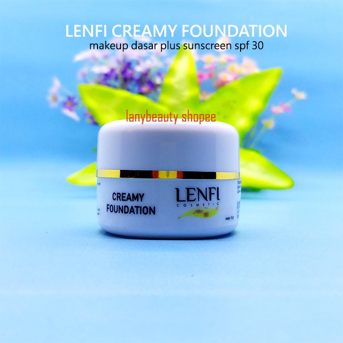 Lenfi Creamy Foundation plus SPF 30 makeup dasar sekaligus sunscreen