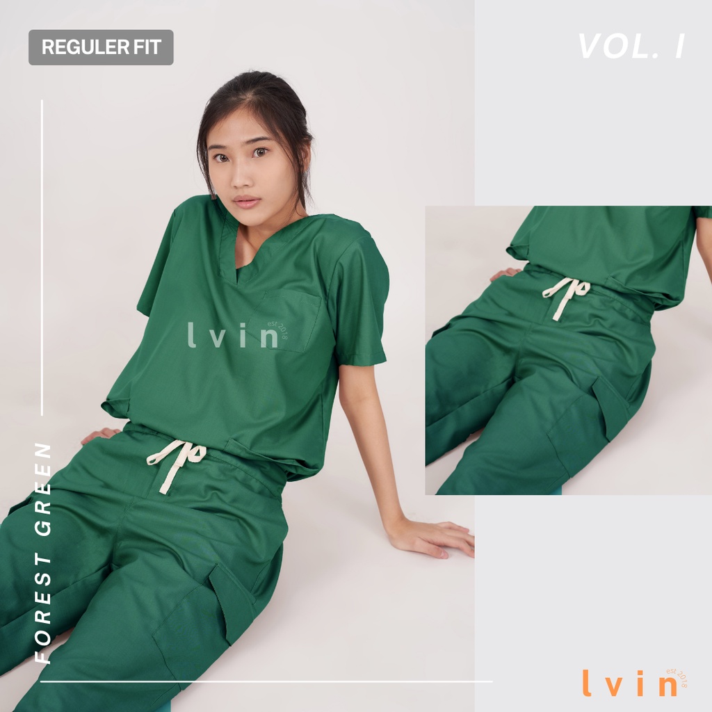 [ Lvin ] Vol I - Baju OKA Celana Reguler Fit / Baju Jaga / Set Baju Celana Jaga Oka / Dokter Lengan Pendek / Baju OK / Resilience Series