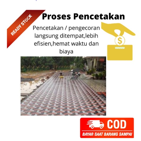 Crystalcove12 Cetakan Paving Blok 3D Motif 3 Dimensi Ukuran 55 Cm Diy Paving 3D