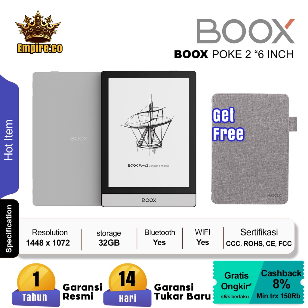 Onyx Boox Poke 2 6inch E ink Tablet