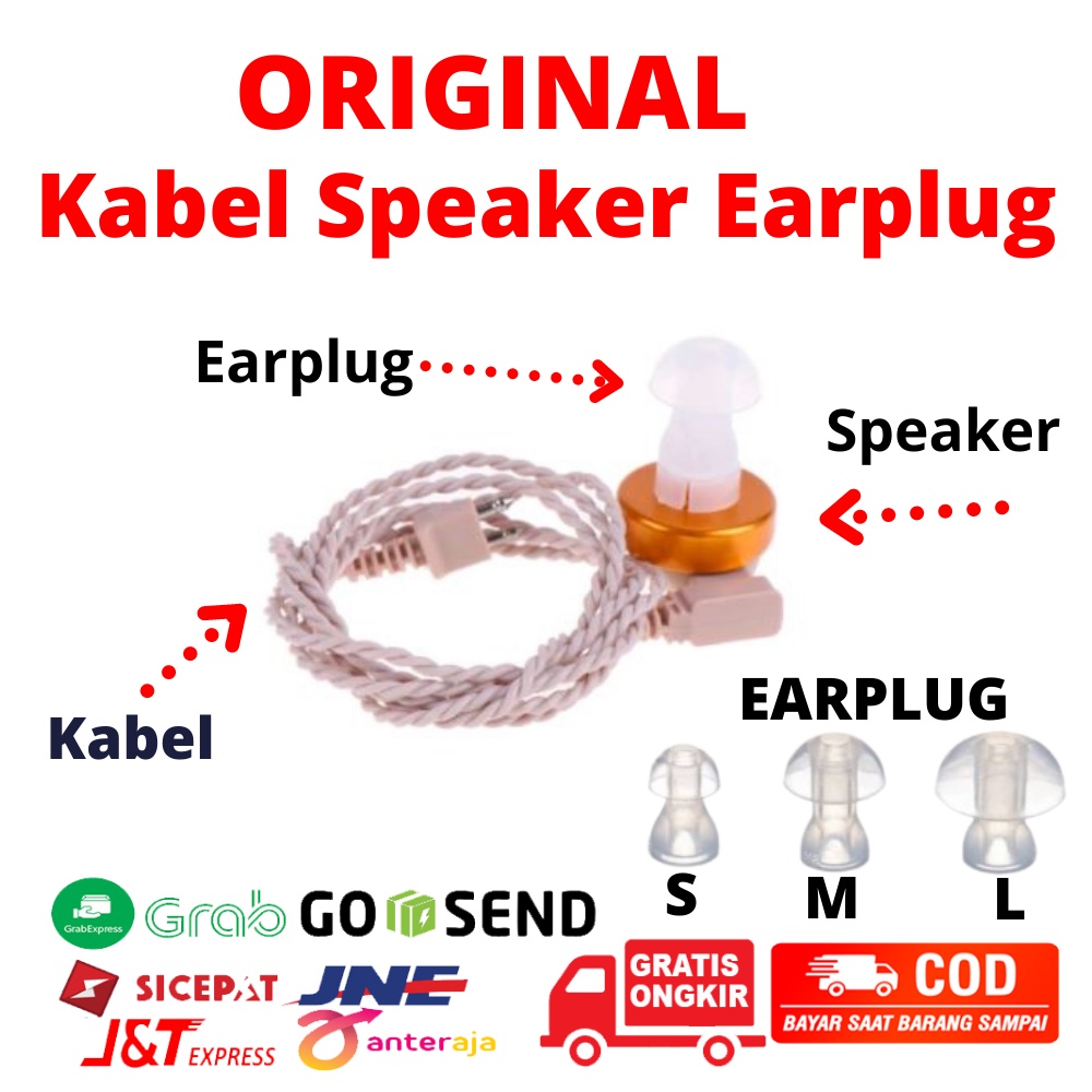 Kabel alat bantu dengar + Speaker + Karet, kabel alat dengar , speaker, karet  universal Hearing Aid