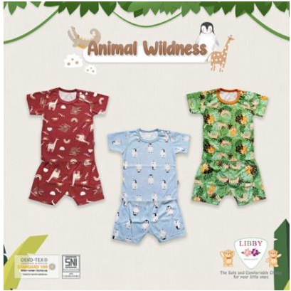 Libby baby boy Animal wildness setelan baju anak pendek size S, M, L,XL,XXL