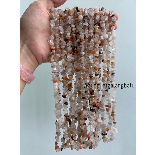 kerikil batu white indian agate PUTIH 1cm bahan akik bloodstone india