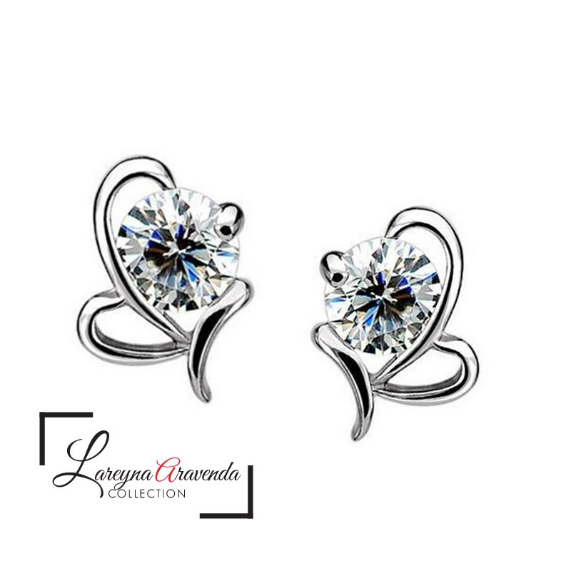 Anting Wanita Silver S925 Motif Butterfly Kristal Crystal Swarovski AT057