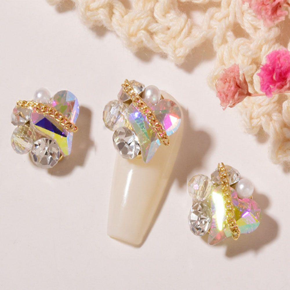 Mxbeauty Berlian Imitasi Bentuk Hati 3D Untuk Nail Art