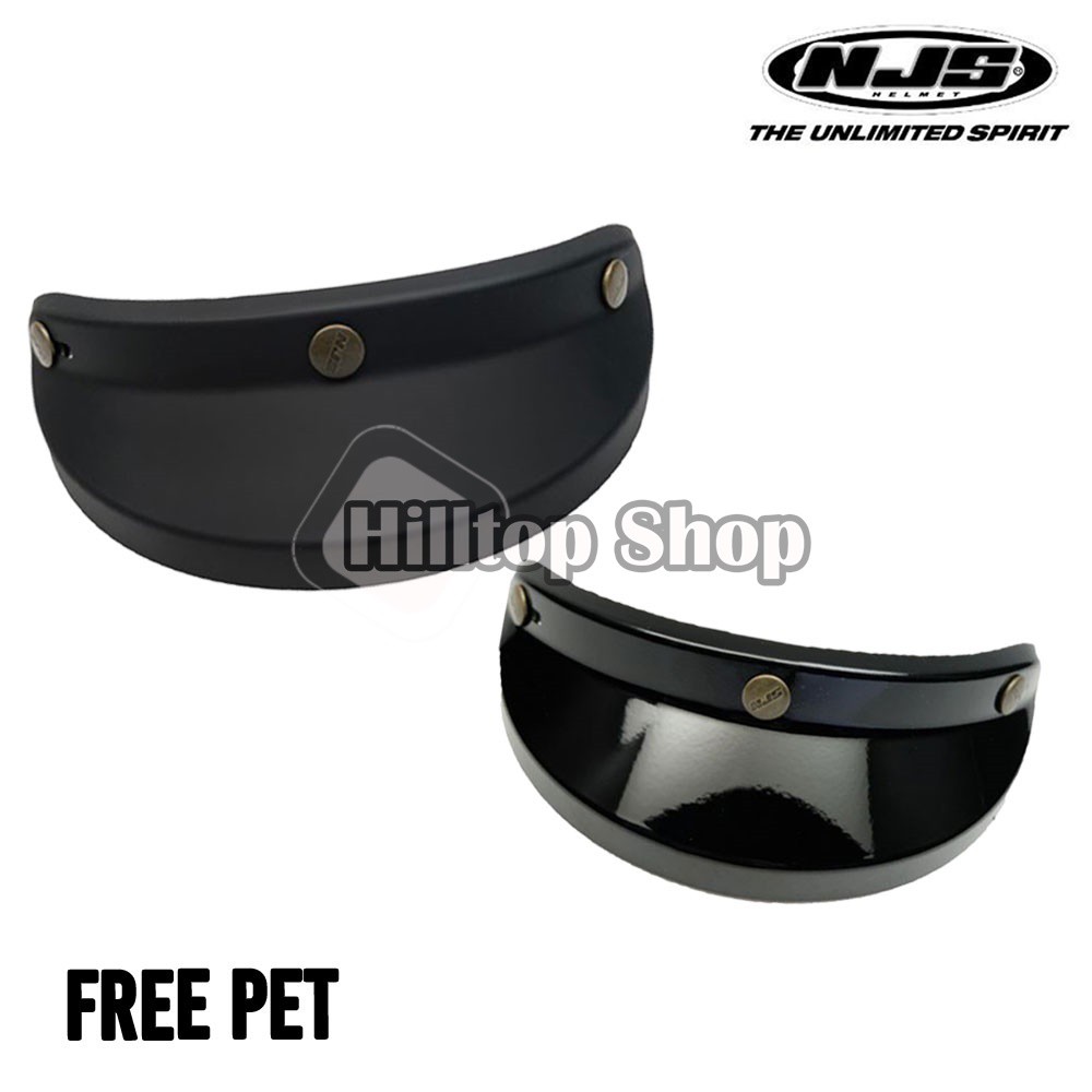 HELM NJS NX 2 RETRO SOLID DOUBLE VISOR INTERCOM FREE PET ORIGINAL 100%