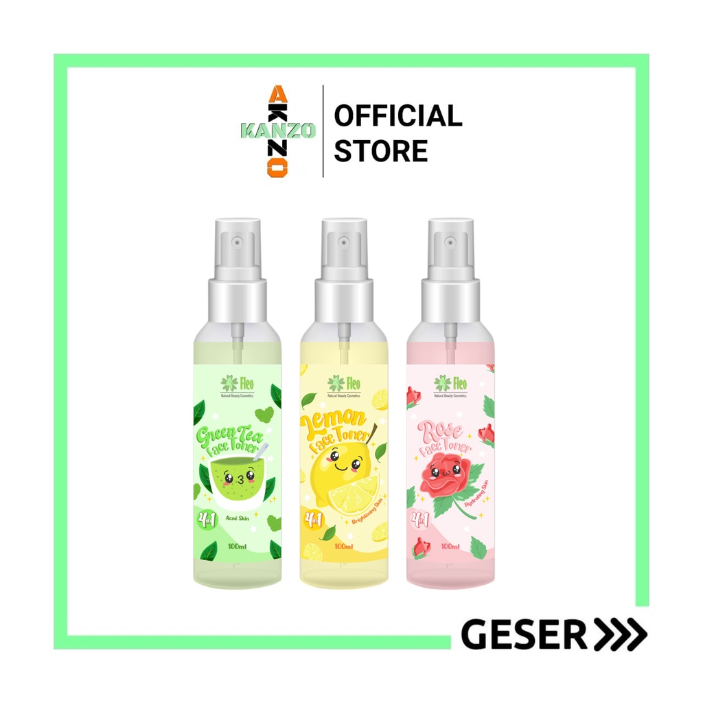 Kanzo - [BPOM] FLEO Face Toner 4in1 100ml Water Spray Face Mist / Water Facemist FLEO 100ml