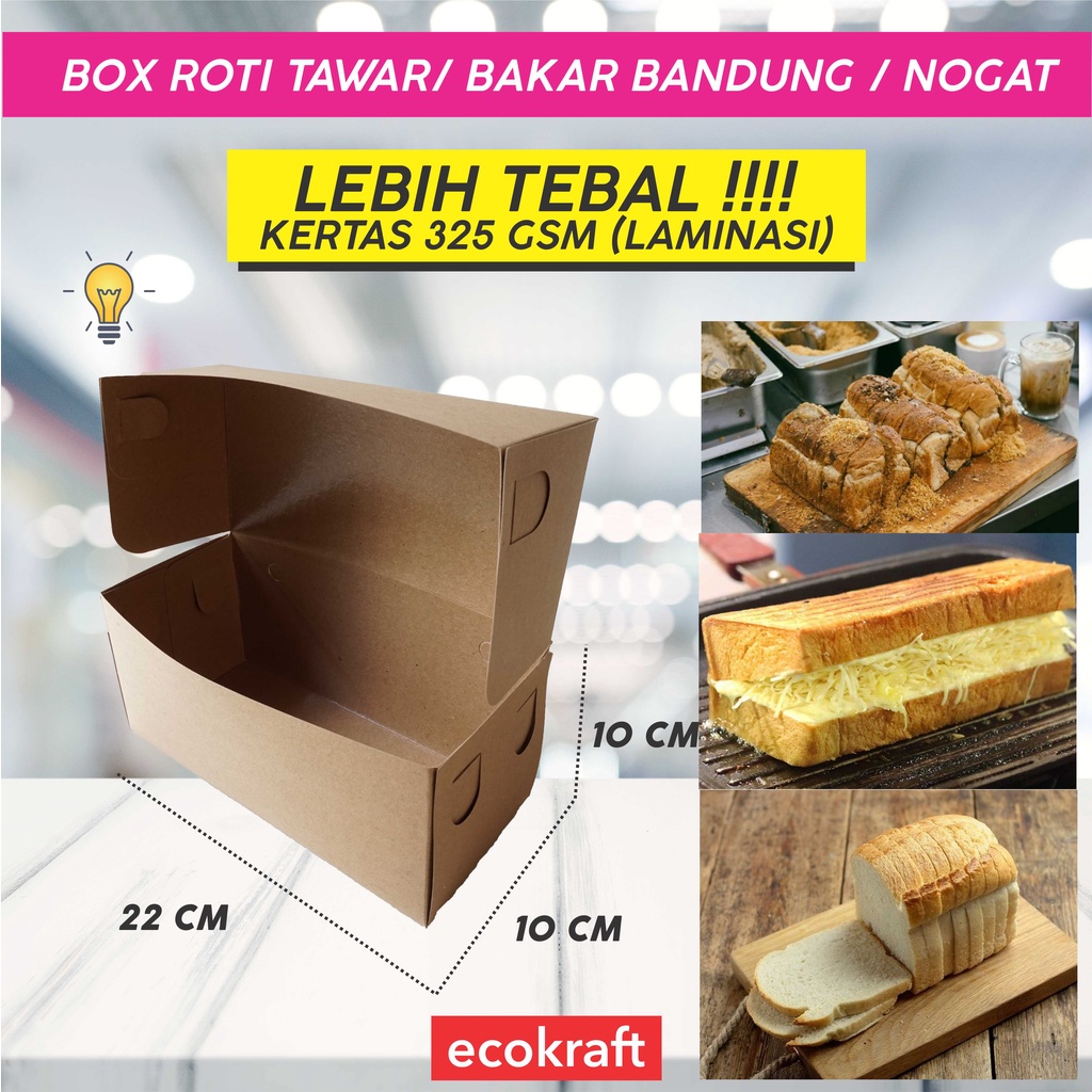 DUS BOX ROTI BAKAR BANDUNG / ROTI NUGAT / NOGAT / ROTI JOHN / BOLU GULUNG / BOMBOLONI