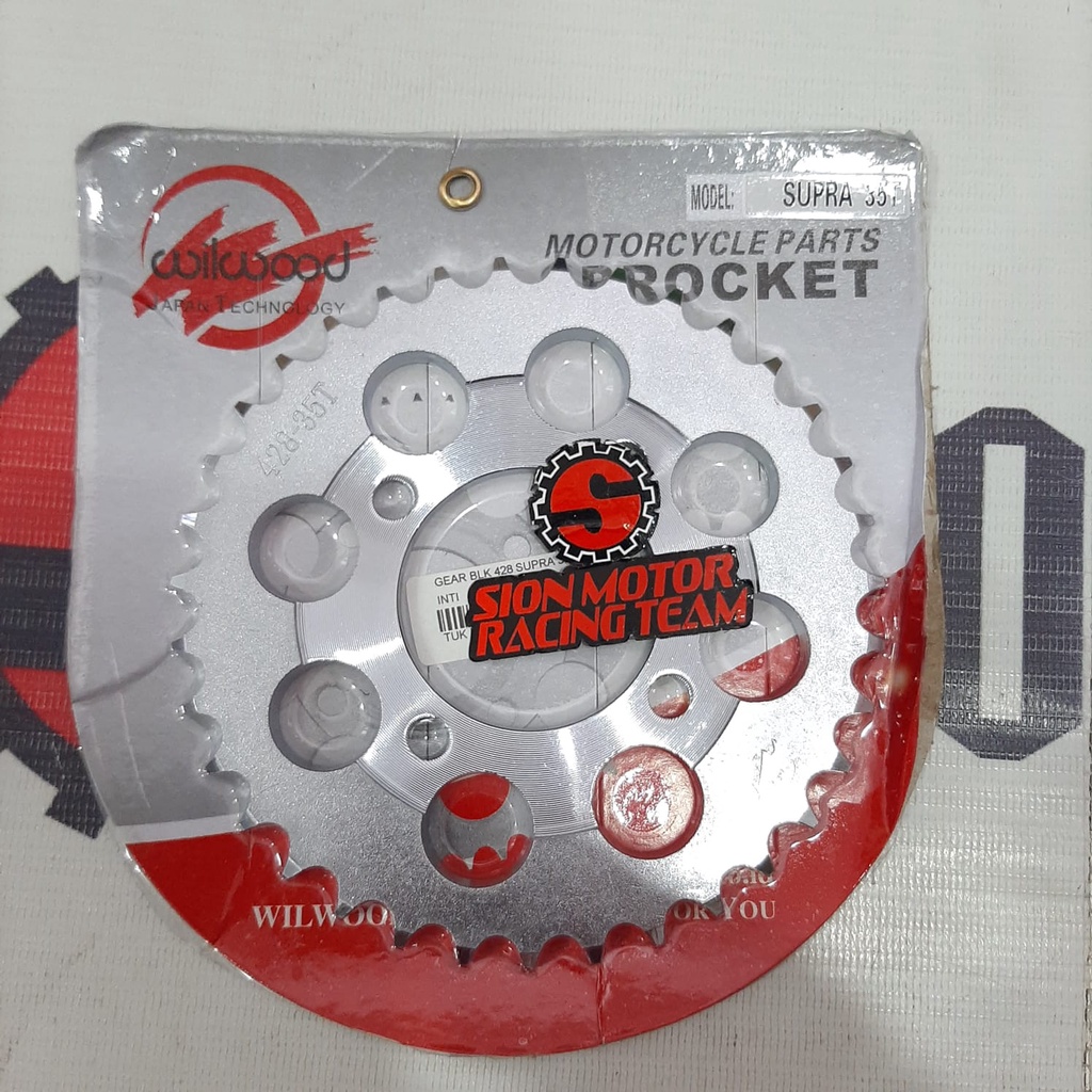 Gir Gear Belakang / Sprocket Honda Grand / Supra / Legenda / Prima 428 - 35T Wilwood Chrome-1