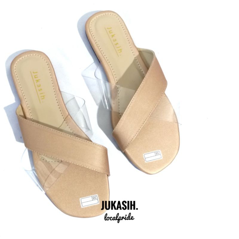 JUKASIH - YUSEE sandal teplek silang satin terbaru2021