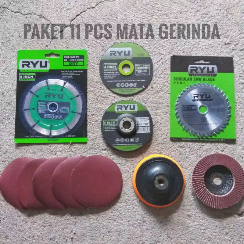 Mata Gerinda Paket 11pcs Mata Potong Besi Keramik Beton Gergaji Kayu Amplas