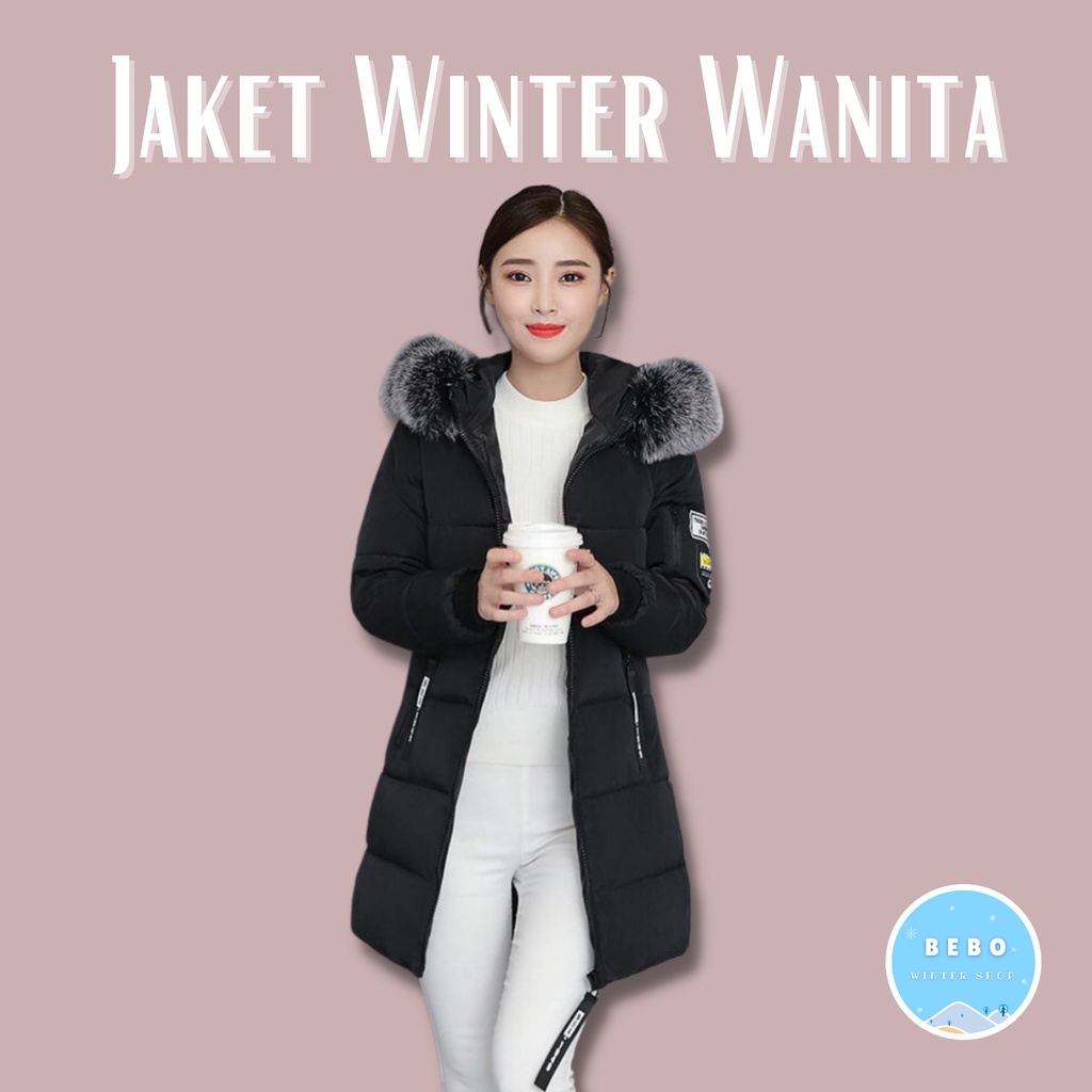 Jaket mantel bulu musim dingin wanita  Winter coat jacket women