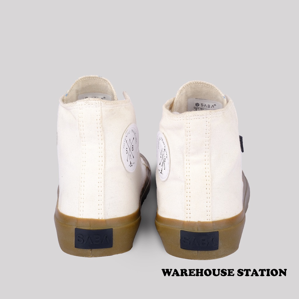 SABA Basic High Off White Gum - Sepatu Sneakers Casual Pria Wanita