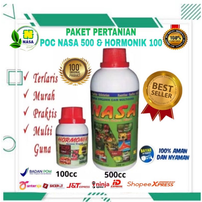 COD/PAKET PUPUK PERTANIAN/POC NASA 500ml/HORMONIK 100ml/PAKET PUPUK PEERTANIAN/PUPUK 1 PAKET NASA/1 