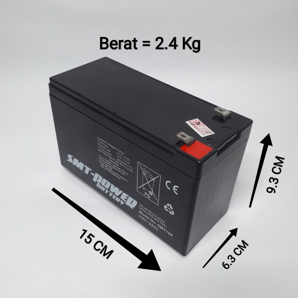 PUSAT BATTERY SMT 12V 9AH MOBIL MAINAN AKI ANAK RE CHARGE ACCU 12 VOLT 9 AMPER BATERAI MOTOR REMOT CONTROL 9AH