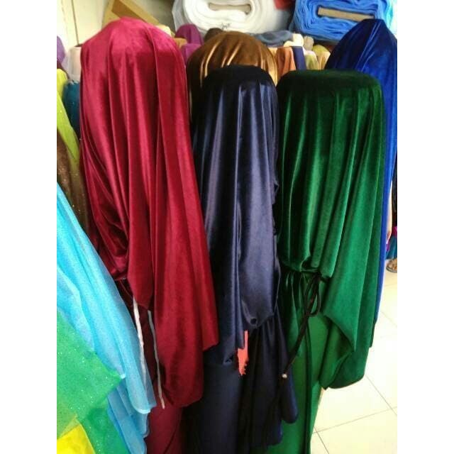 Bahan kain polos  bludru Stretch velvet Stretch kain  