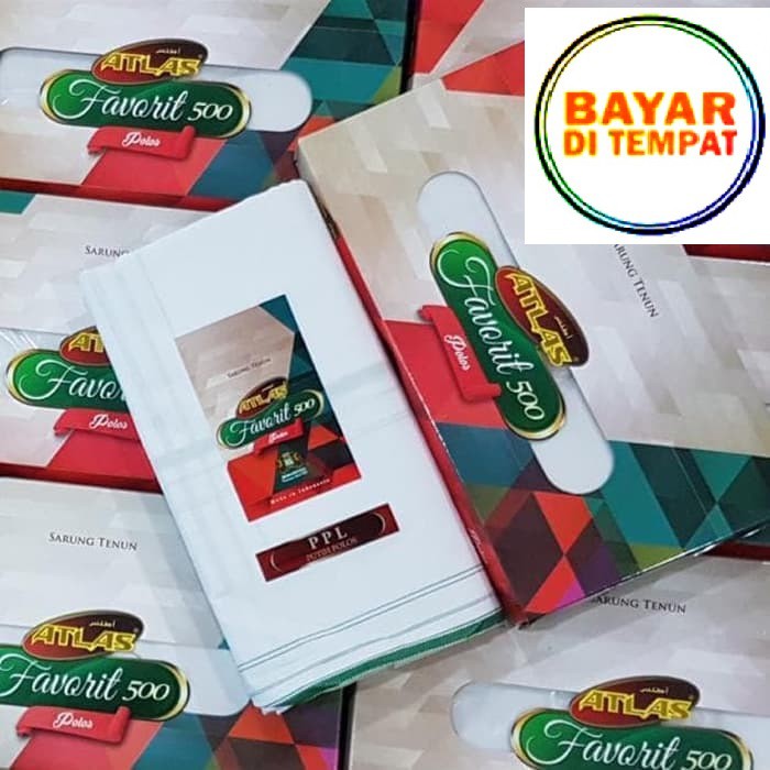 Atlas sarung Putih polos faforit 500 Best Quality Sarung berkualitas