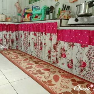 Keset Dapur Panjang Cantik 50x240cm Anti Slip | Shopee  