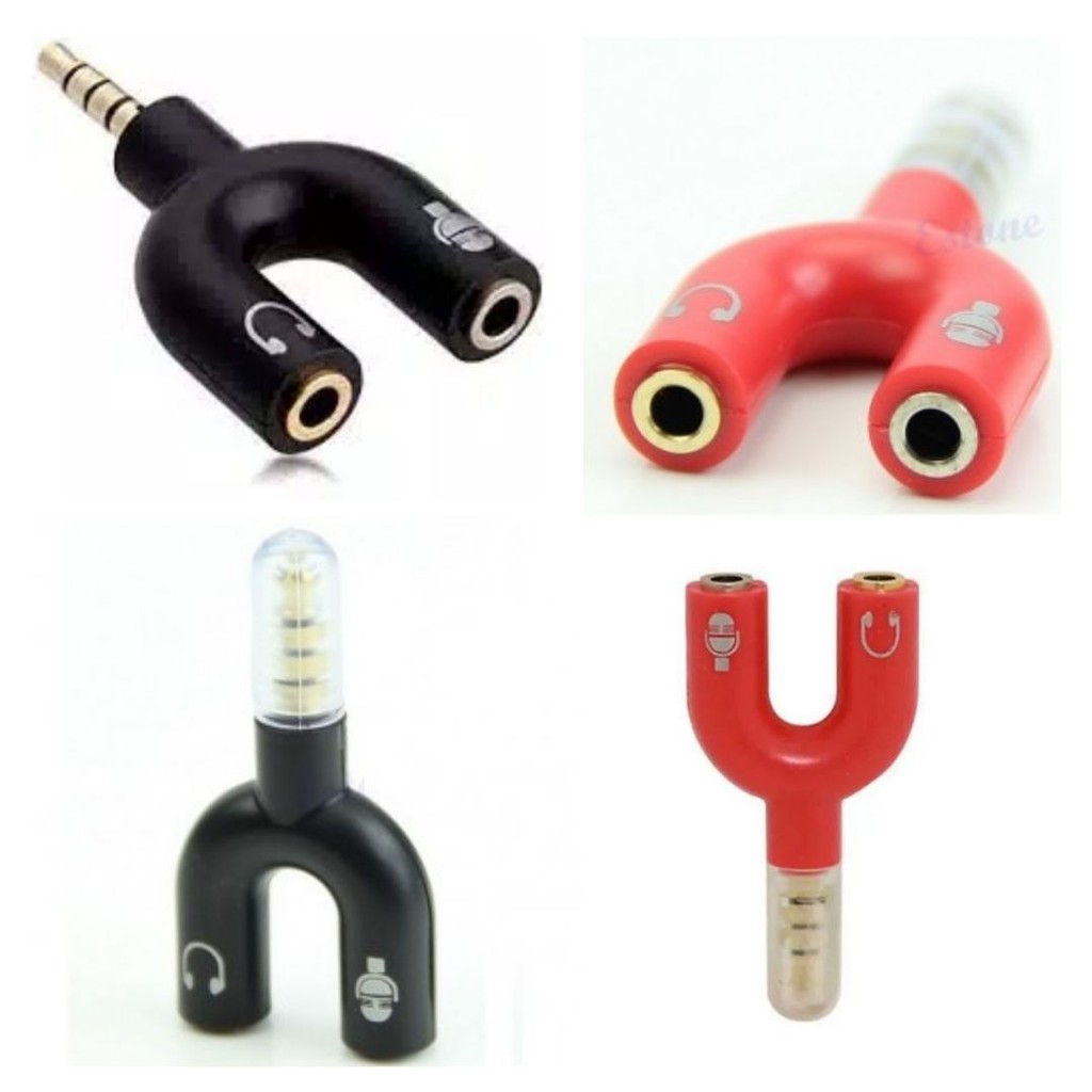 Kabel Spliter Adapter Jack Audio Headphone Mic U Shape 3.5mm K0650 111108