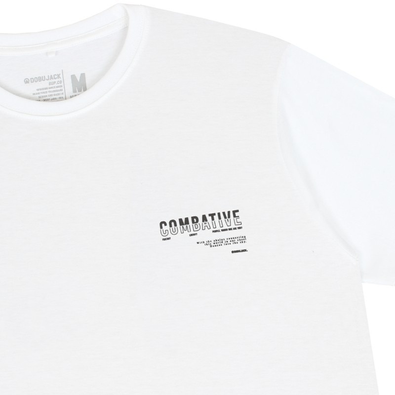 Dobujack Tshirt Combative White Tees Putih Navy Kaos Distro Berkualitas STH-01