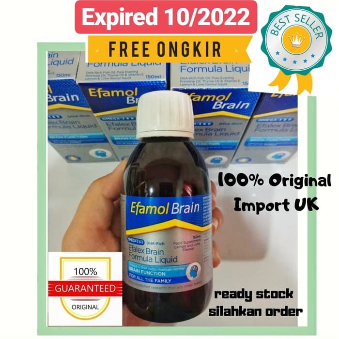 DISKON -  efalex efamol brain liquid 150ml asli UK
