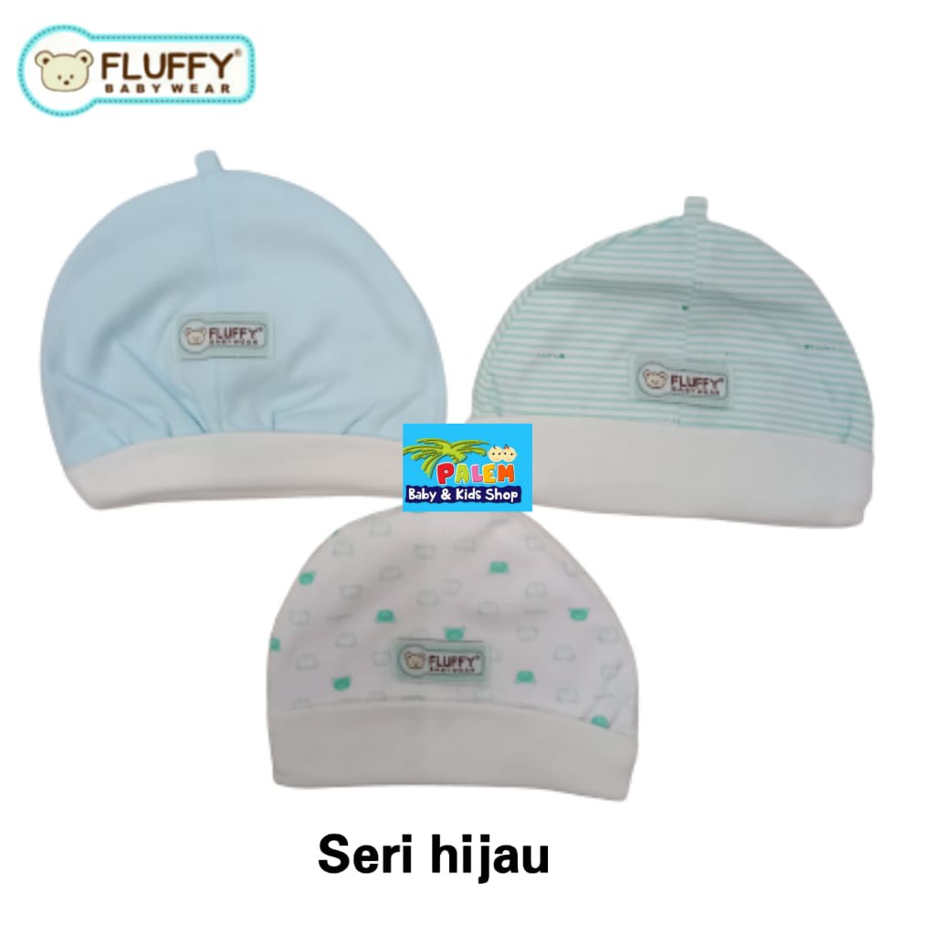 Fluffy topi baby bulat motif baby newborn 1pcs