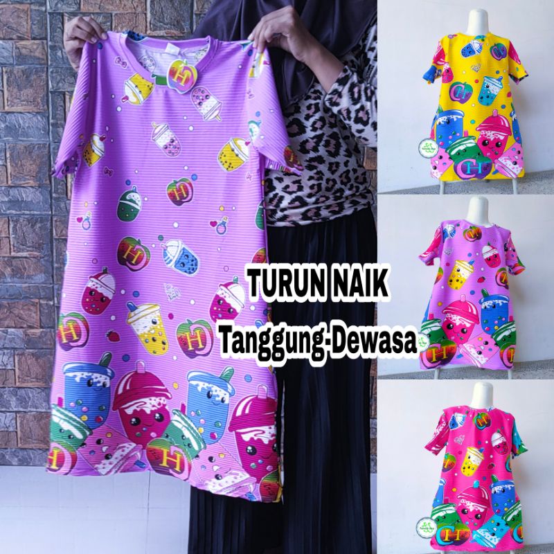 Dress TURUN NAIK boba Remaja DEWASA cewek perempuan baju viral mentul mantul ( DRESS TURUN NAIK boba ) turun naik Fatonah Shop jawa tengah Grobogan