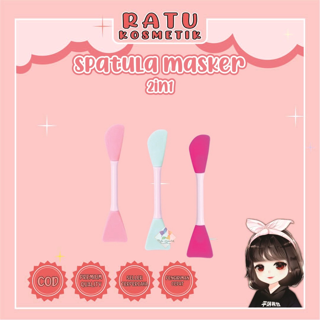 ❤ RATU ❤ Spatula Masker 2 in 1 Silikon | Silicone Masker Wajah Murah | Alat Maskeran