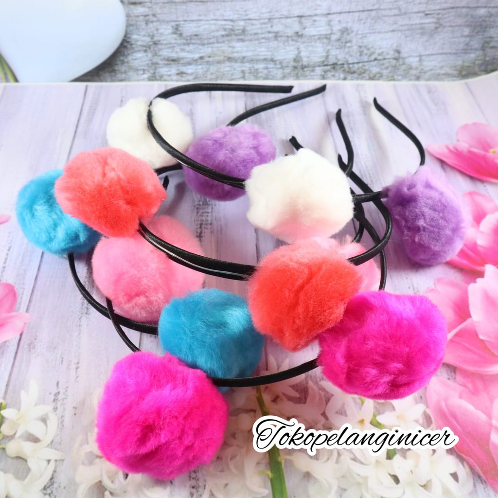 Bando Harajuku Pompom Bandana hiasan Rambut  Murah Tokopelanginicer