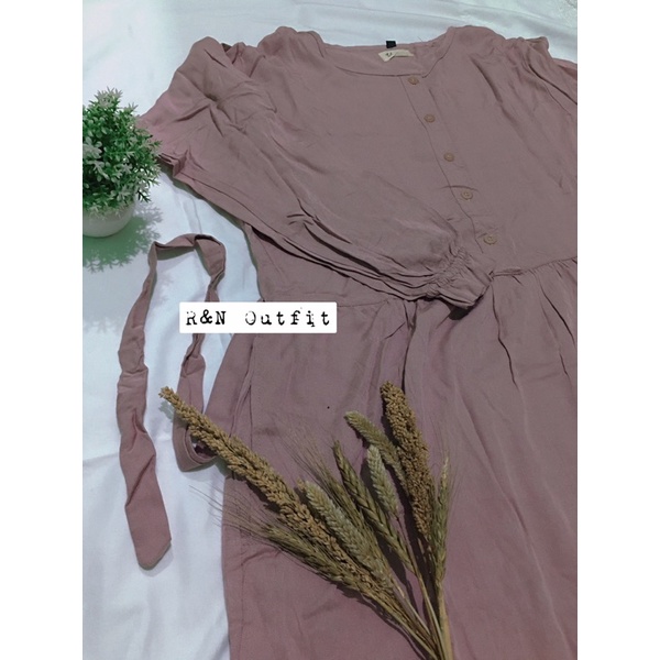 VASCONI DUSTY PINK HOMEY DRESS | GAMIS VASCONI TERBARU GAMIS RAYON TWILL HOMEDRESS RAYON TWILL ADEM 