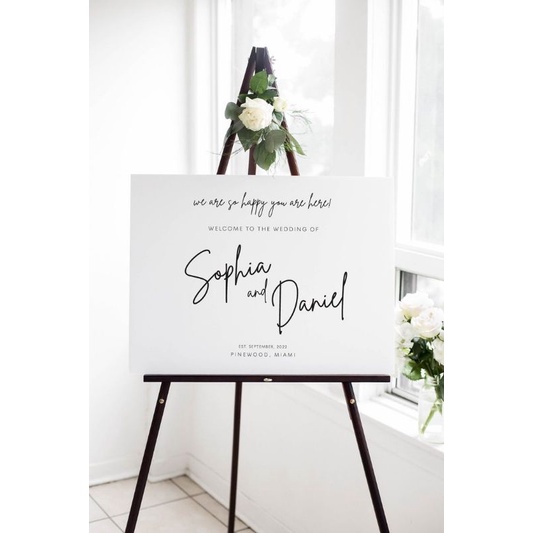 welcome Sign Acrylic / Welcome Sign Wedding Putih