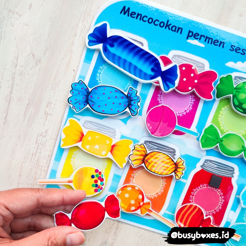 [busyboxes.id] colour candy / colour sorting / mainan edukasi paud mengelompokan warna