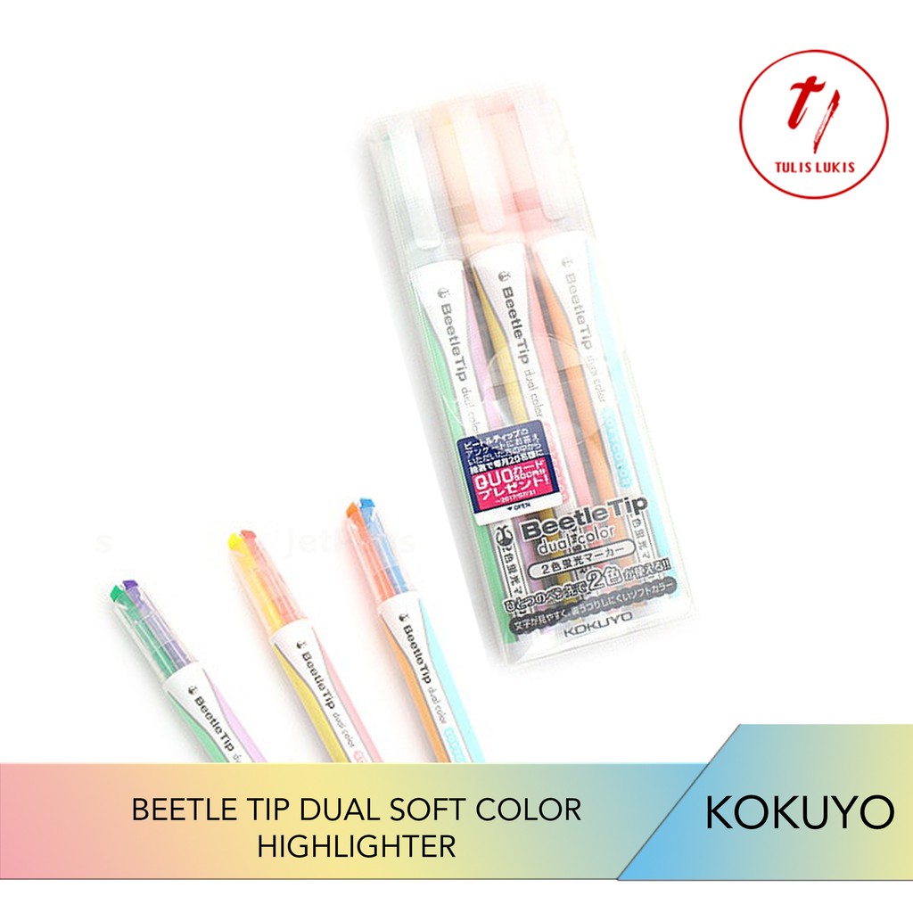 

Highlighter Kokuyo Beetle Tip Soft Dual Color