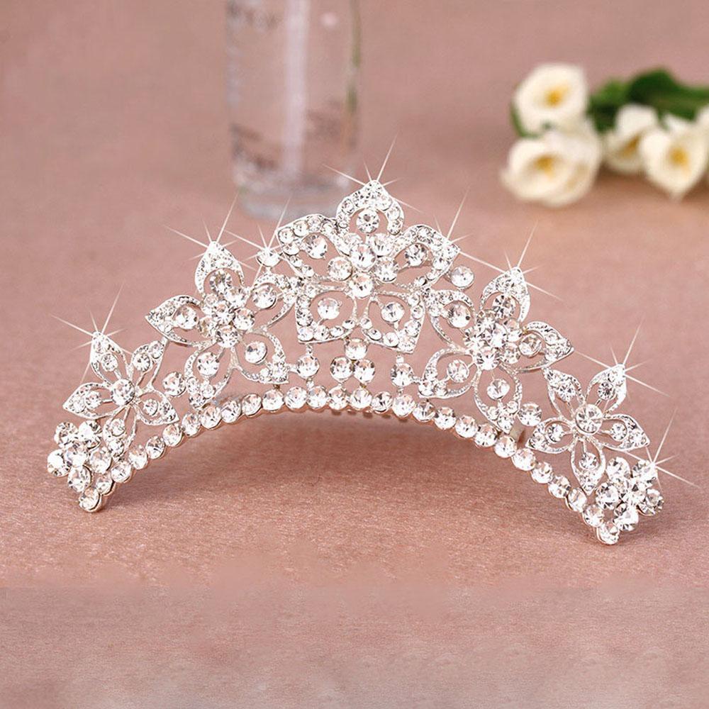 Needway Perhiasan Pernikahan Untuk Gadis Chic Mahkota Ornamen Manis Ikat Kepala Tiara Rambut Styling Aksesoris