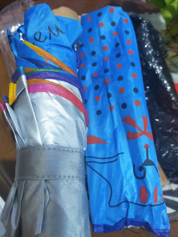 Payung Lipat 3 Korea Lapisan Silver Motif Kembang / Bunga