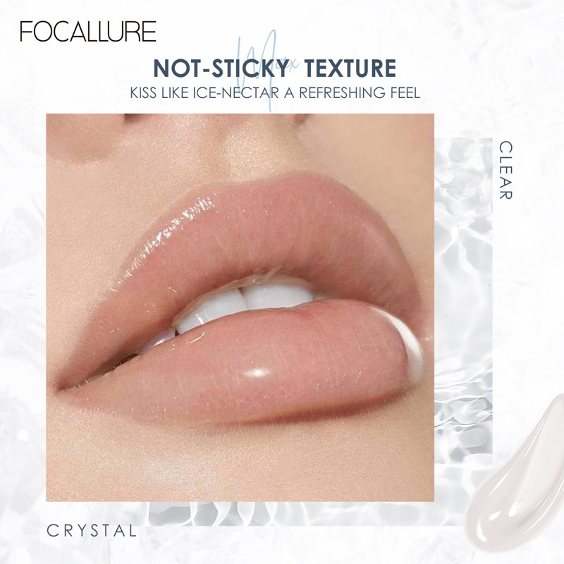 [Add On Gift] FOCALLURE Lip Gloss Pelembab Shimmer Berkilau