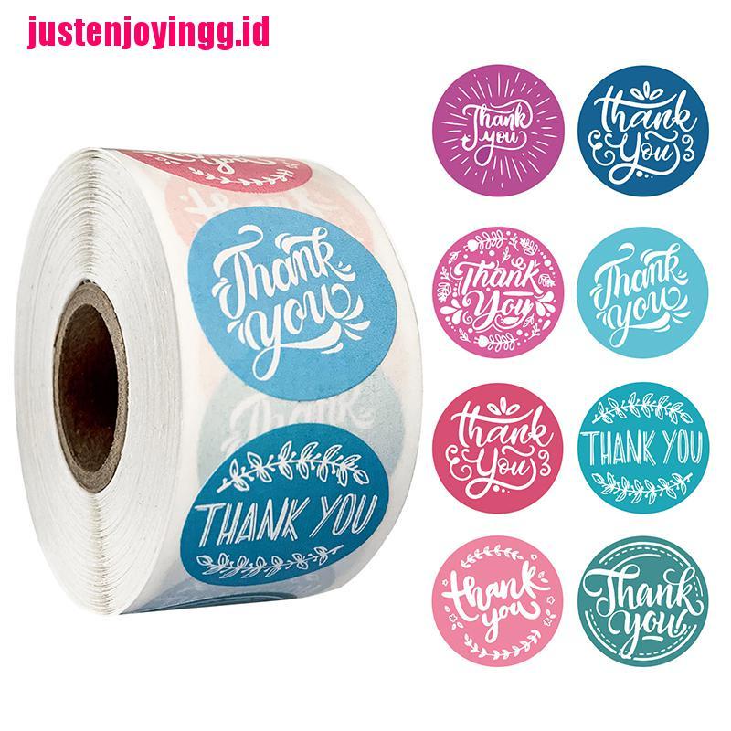 500pcs Stiker Label Segel Bentuk Bulat Tulisan THANK YOU Untuk Scrapbooking