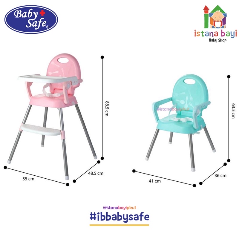 Baby Safe High Chair 3 in 1 / Kursi makan anak/HC05P