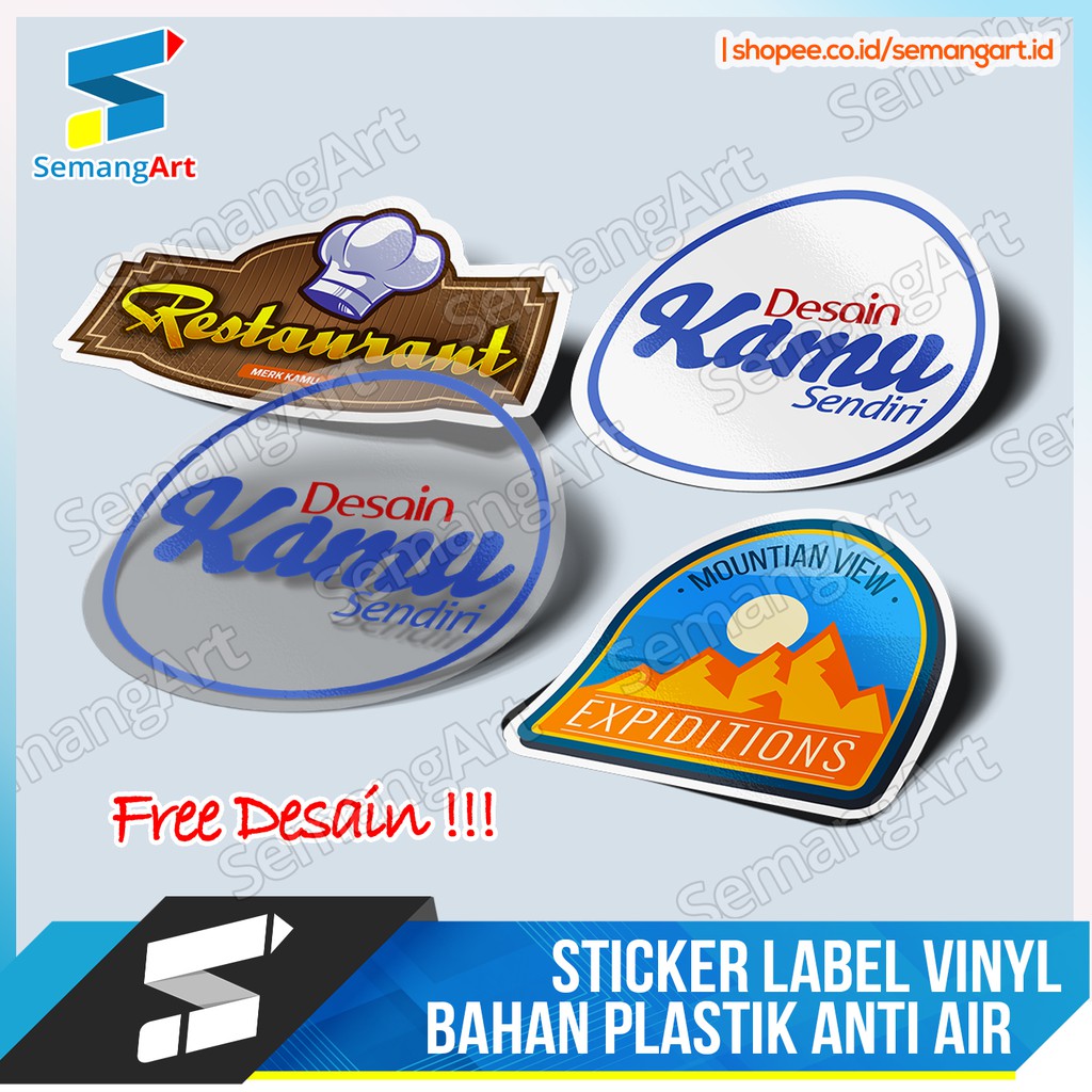 

Cetak Stiker Sticker Label Merk Kemasan Makanan Minuman Anti Air Vinyl