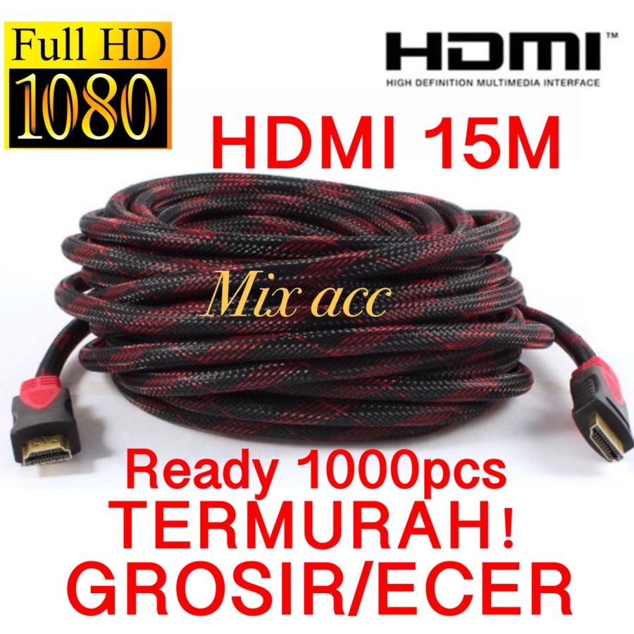 KABEL  multimedia kabel  15M SERAT JARING  multimedia kabel  TO  multimedia kabel  15 m 1080P V1.4 3D HQ