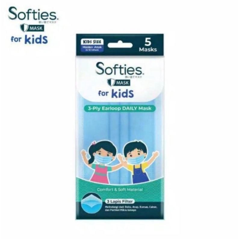 Softies Mask Kids Earloop daily isi 5pcs