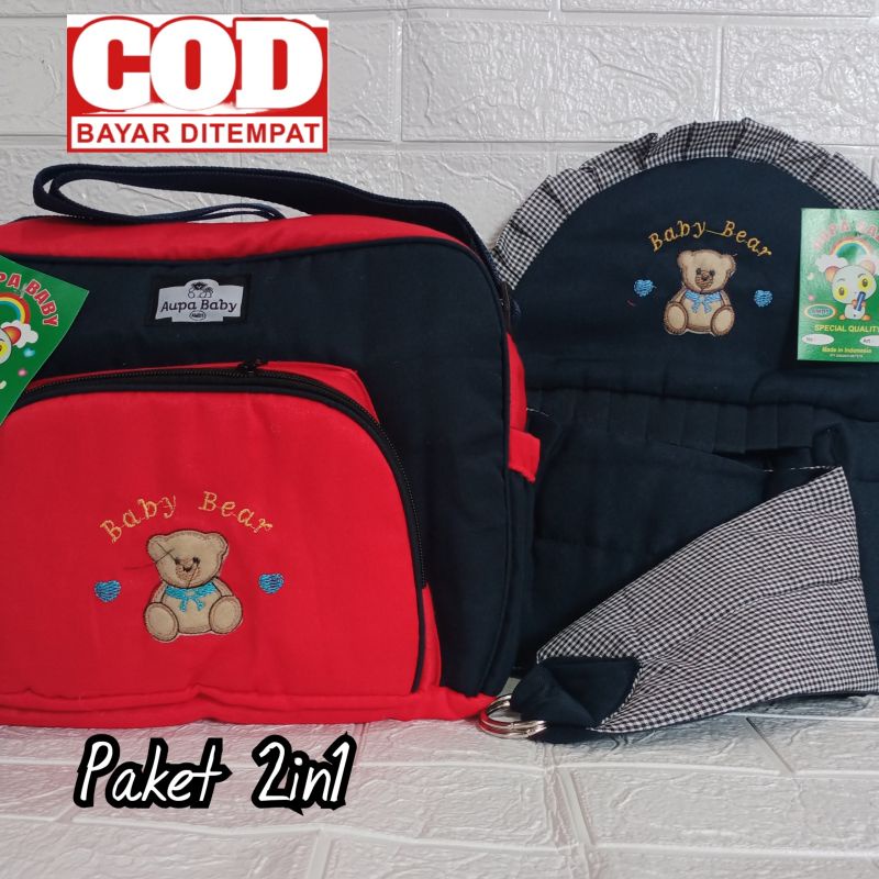 Paket gendongan Bayi topi bordel Dan tas Bayi MEDIUM