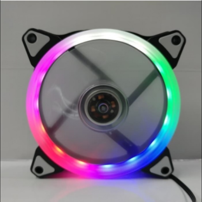 SKU-1220 FAN CASING 12CM RGB LED RAINBOW KONEKTOR MOLEX FAN CASE