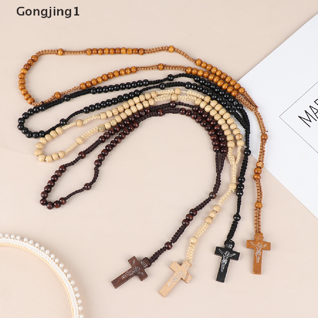 Gongjing1 1Pc Kalung Rosario Desain Manikmaniksalib Yesus Gaya Katolik Untuk Priawanita