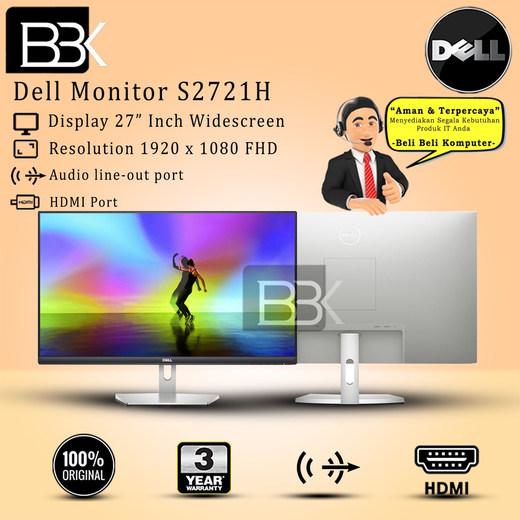 Monitor DELL S2721H FHD 3 Year