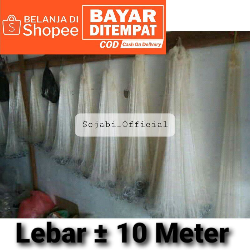 (Sejabi) Termurah Jaring Bentang Ikan(Pukat/Rengge) Rajut Bagian Bawah >± 10 Meter