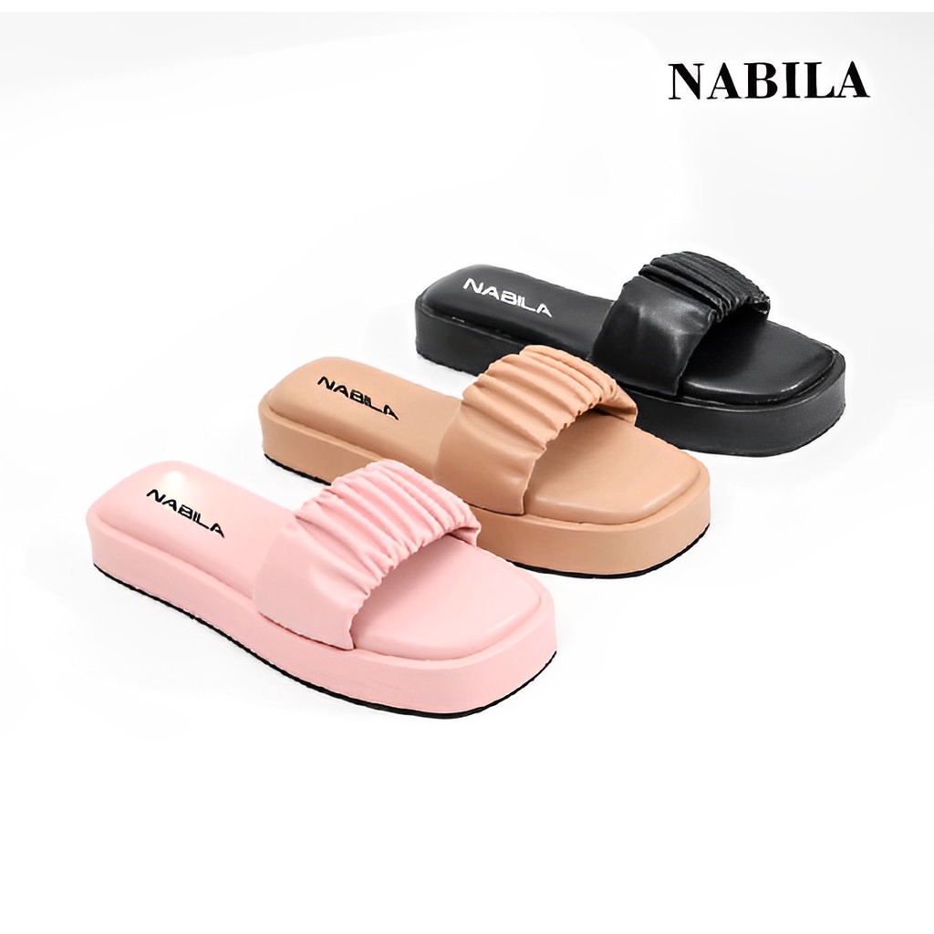 sandal wanita bapau kerut sandal korea sandal kekinian